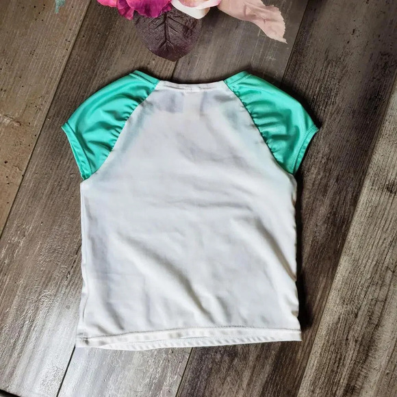 Old Navy Seafoam Green Wave Hello Floral Rash Guard 2 Piece Swimsuit Size 18-24m - Picture 7 of 15